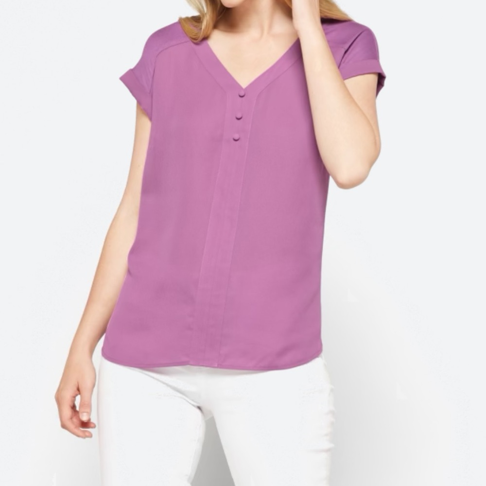 Fortune + Ivy Helena Mixed Material Blouse